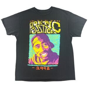 Men’s Streetwear Graphic Tee 2Pac Poetic Justice 1993 Black Fashion Nova - M